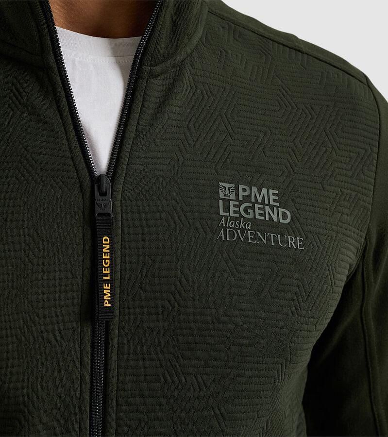 PME Legend sweatvest met logo en textuur donkergroen - Foto 2