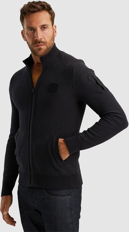 PME LEGEND Heren Truien & Vesten Zip Jacket Cotton Structure Zwart - Foto 3