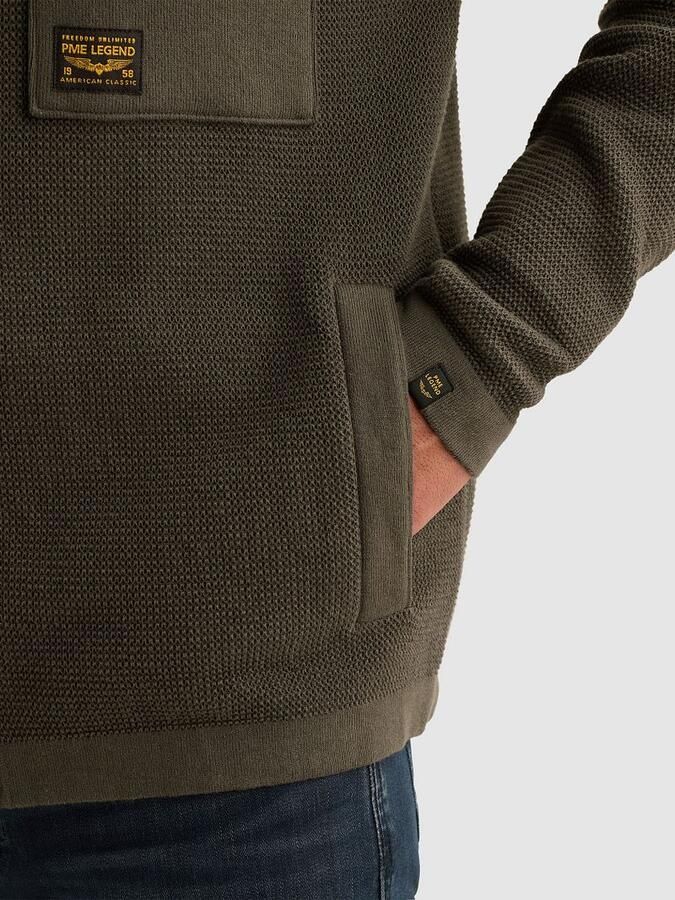 PME LEGEND Gebreid vest met verschillende structuren en knoopsluiting - Foto 6