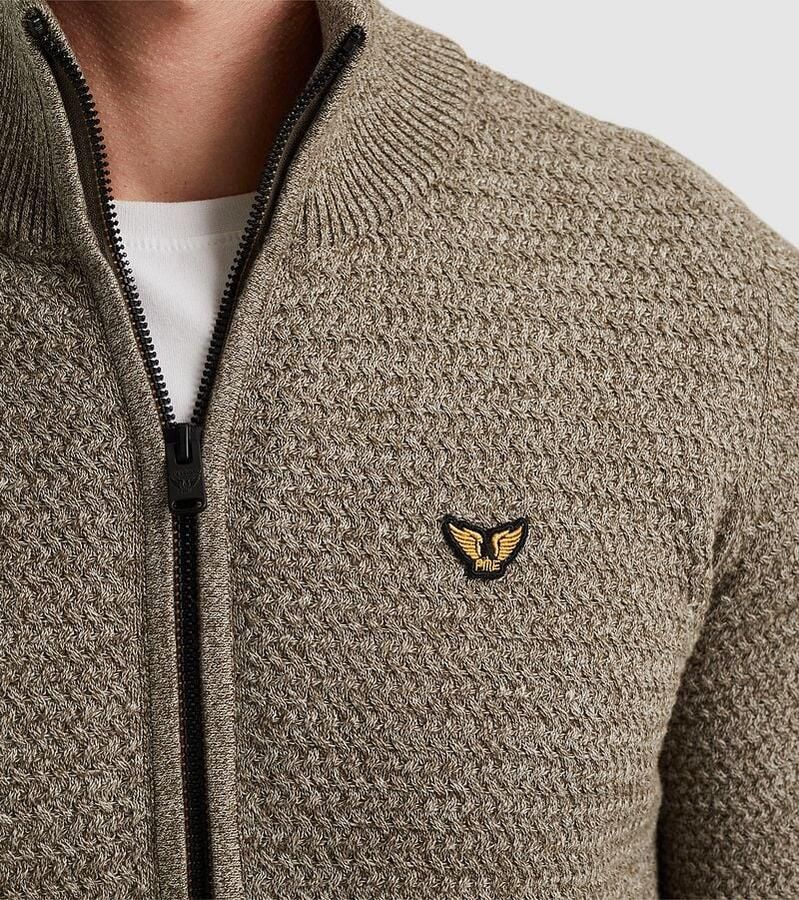 PME Legend gebreid vest ingebreid patroon groen