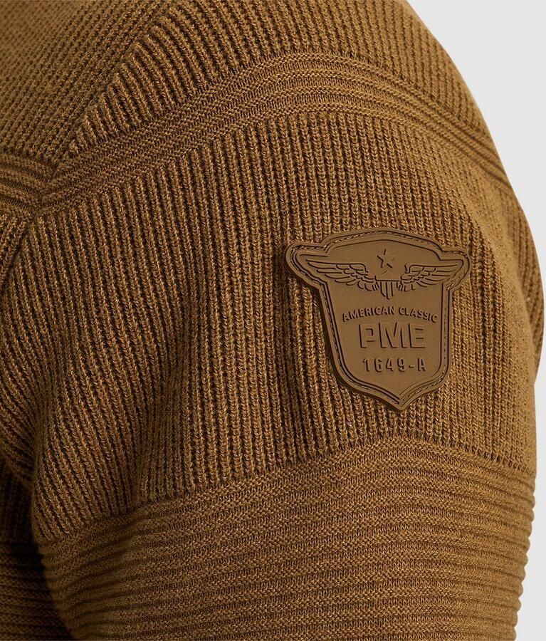PME Legend Gebreide Katoenen Ritsjas Brown Heren - Foto 2