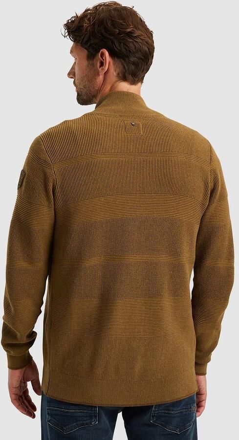 PME Legend Gebreide Katoenen Ritsjas Brown Heren - Foto 3
