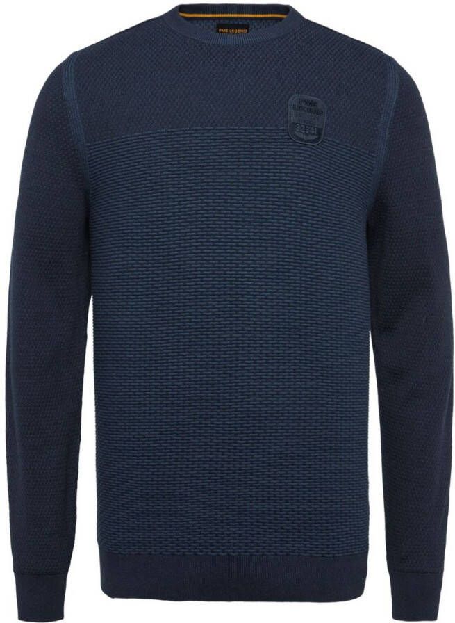 PME Legend Trui Knitted Structuur Navy