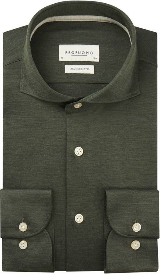 Profuomo Groene Casual Overhemd Shirt X-cutaway Sc Sf