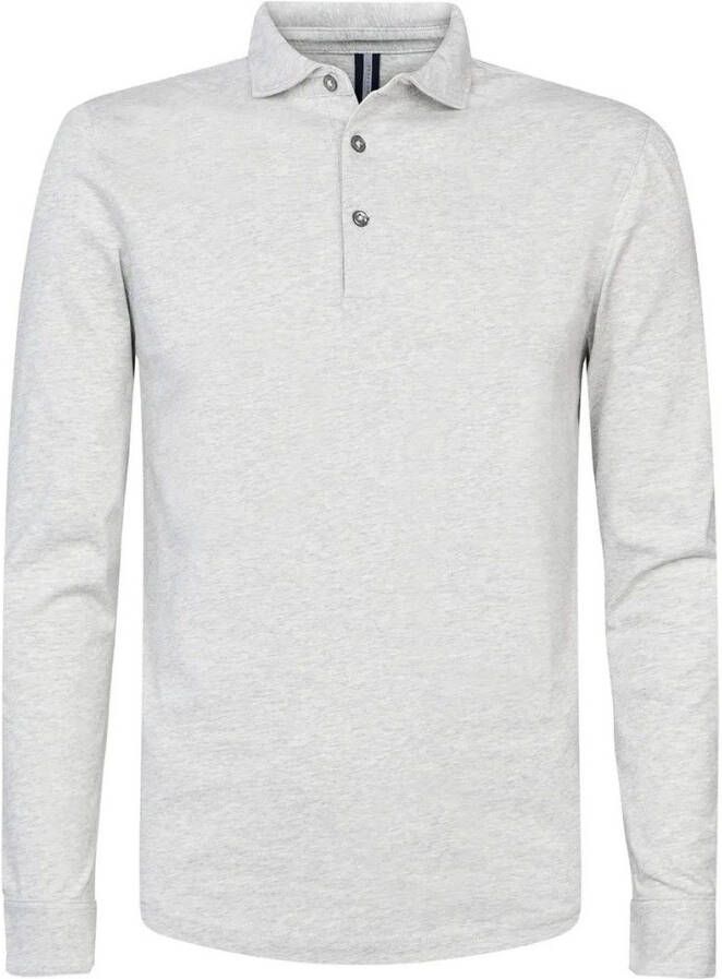 Profuomo Longsleeve Polo Grijs Melange