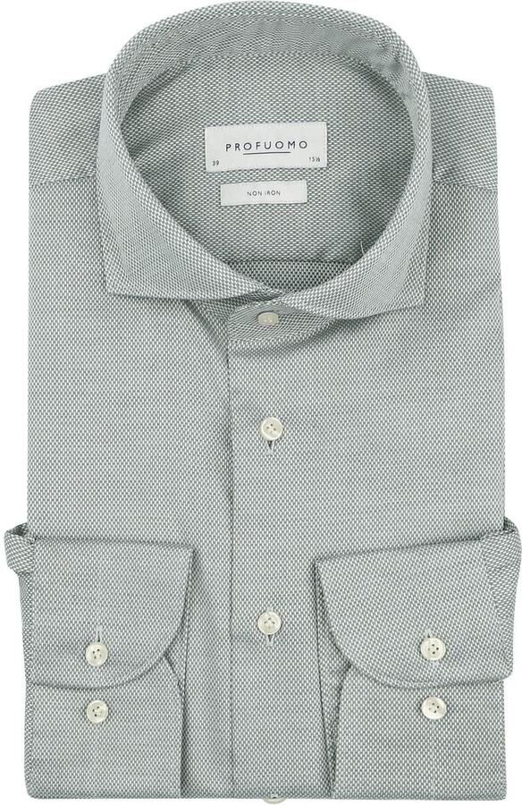 Profuomo Basketweave Overhemd Groen