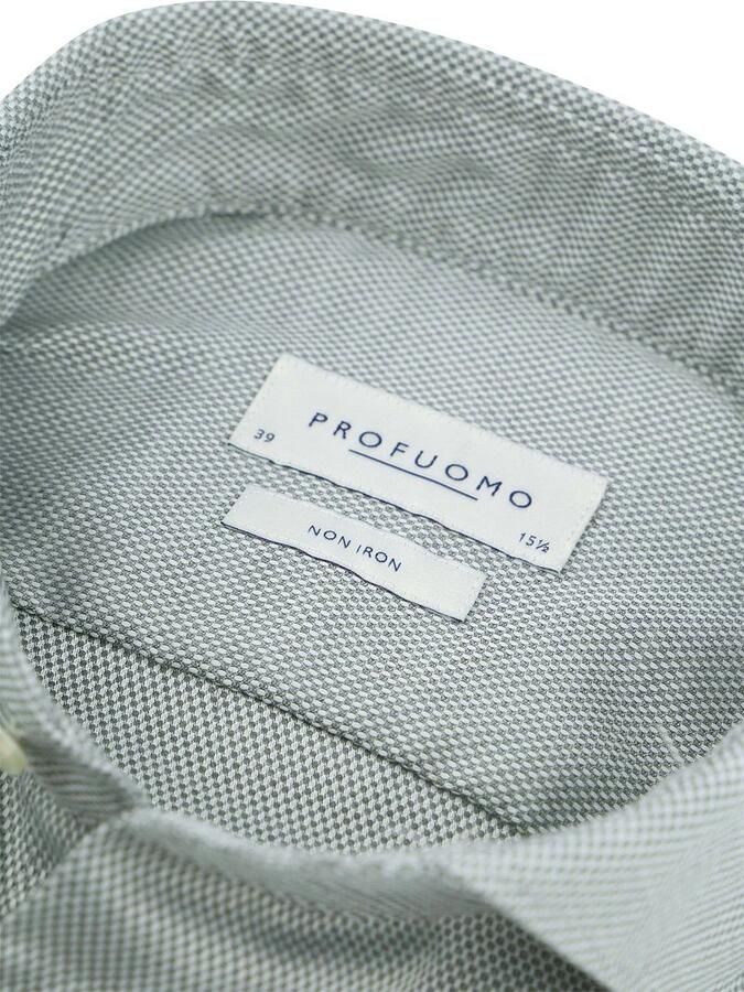 Profuomo Basketweave Overhemd Groen - Foto 3