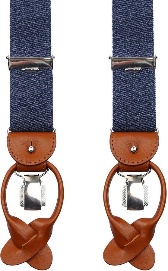 Profuomo bretels jeans blauw melange - Foto 3