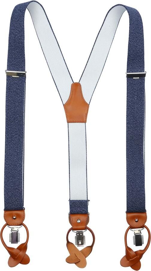 Profuomo bretels jeans blauw melange - Foto 4