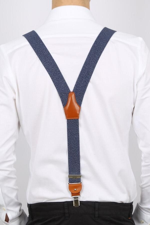 Profuomo bretels jeans blauw melange - Foto 2