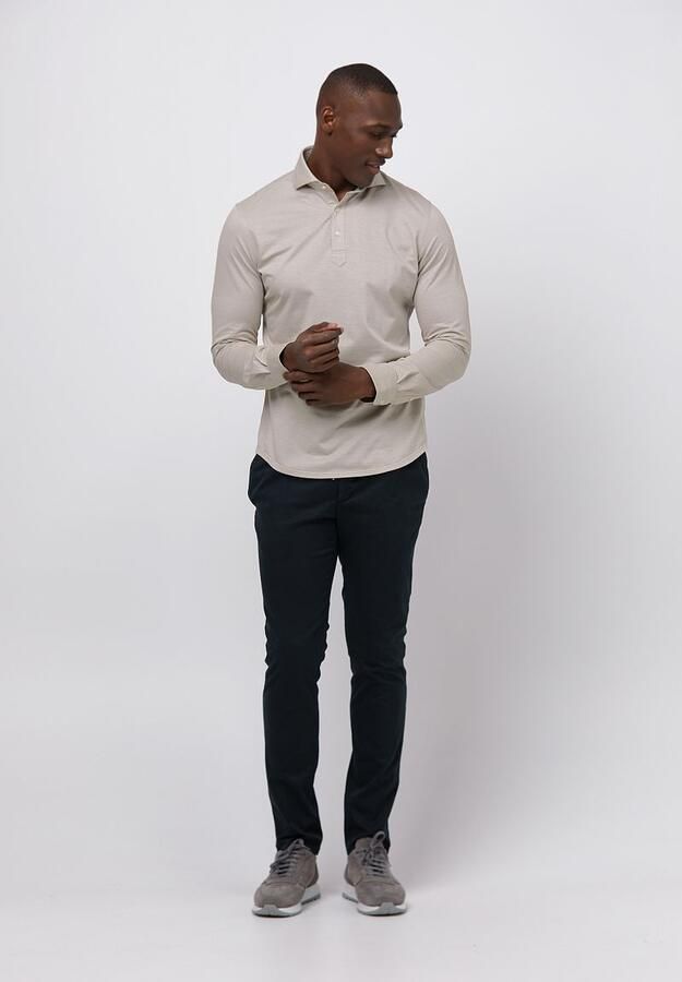 Profuomo Beige Lange Mouw Gebreide Polo Green Heren - Foto 2