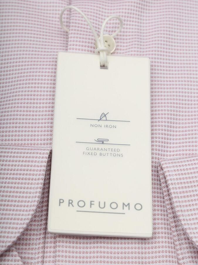 Profuomo Dobby Overhemd Lichtroze - Foto 4