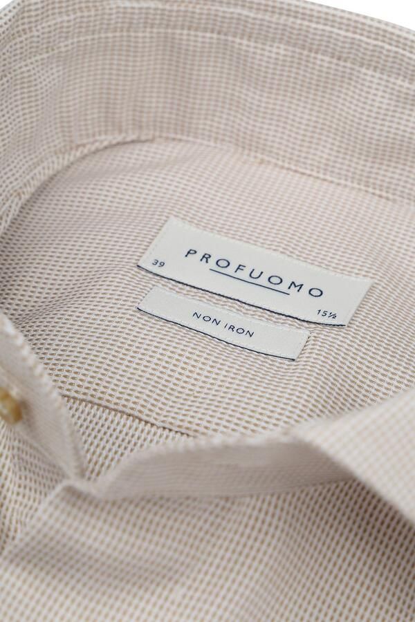 Profuomo Dobby Overhemd Print Beige - Foto 2