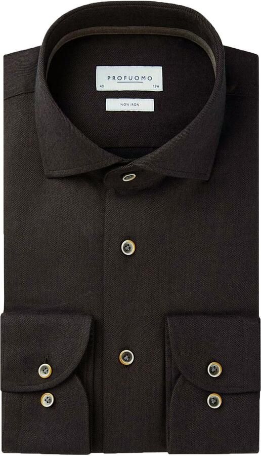 Profuomo Flanel Overhemd Bruin