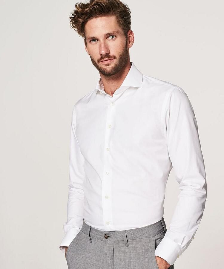 Profuomo Zakelijk regular fit overhemd van twill