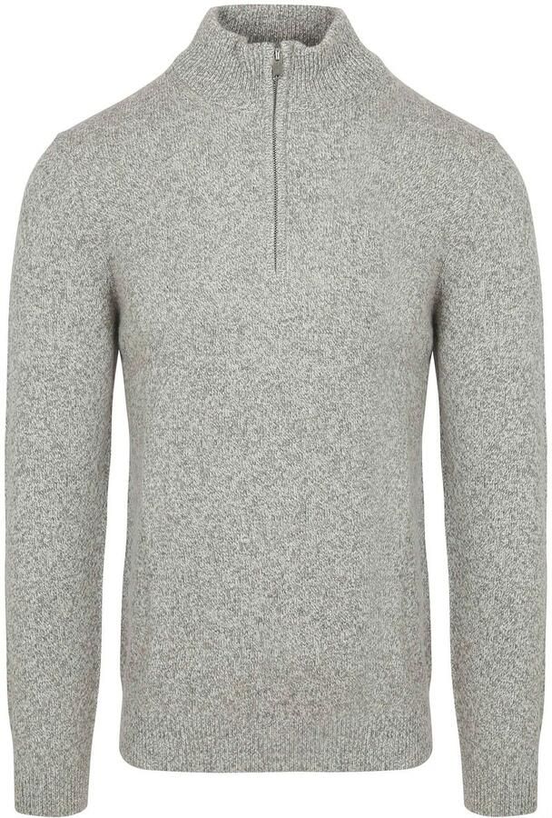 Profuomo Sweater Half Zip Pullover Lamswol Melange Grijs - Foto 3