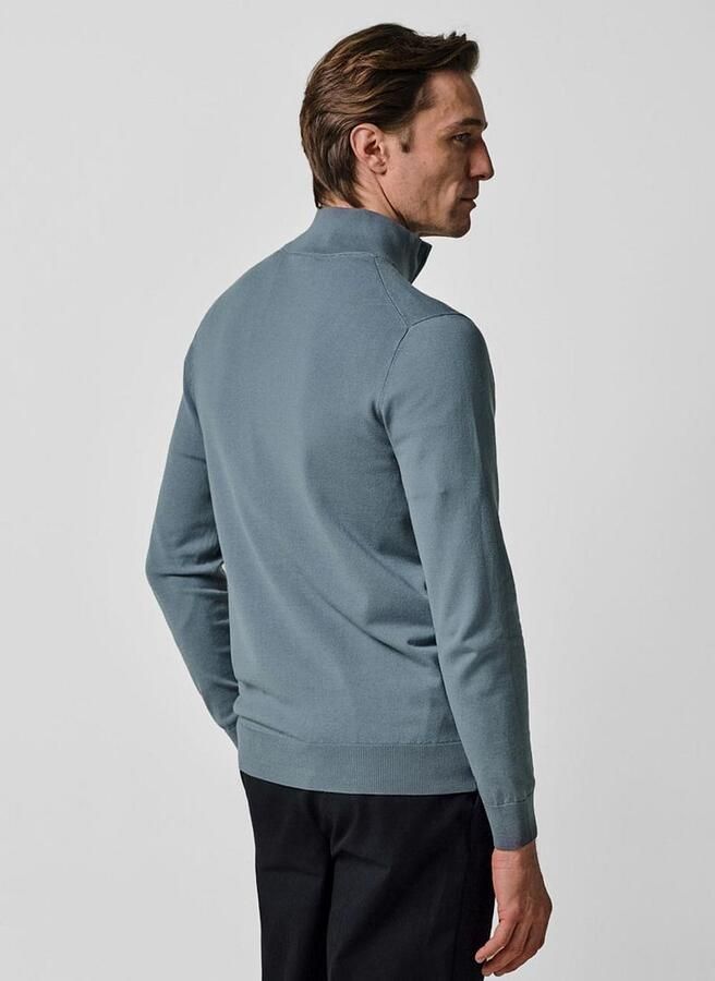 Profuomo Half Zip Pullover Luxury Basic Blauw - Foto 4