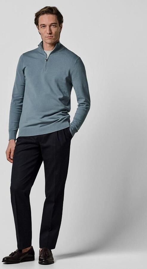 Profuomo Half Zip Pullover Luxury Basic Blauw - Foto 5