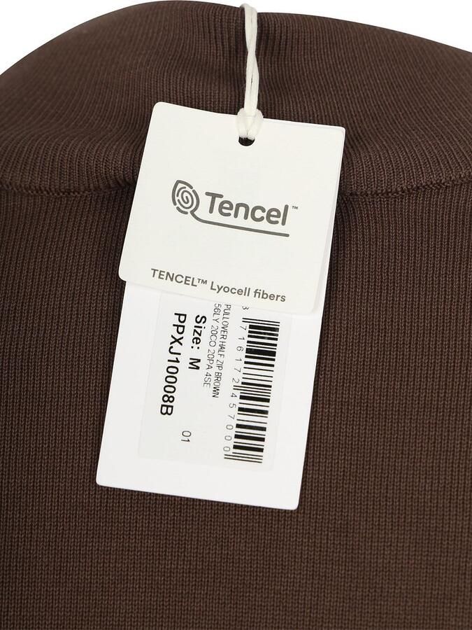 Profuomo Half Zip Pullover Luxury Basic Bruin - Foto 3
