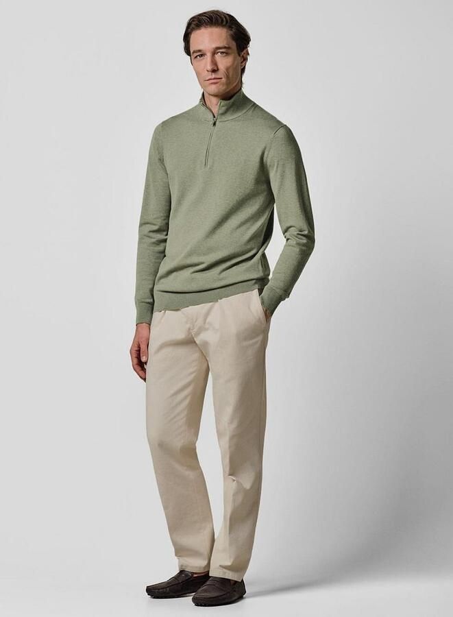 Profuomo Half Zip Pullover Luxury Basic Groen - Foto 4