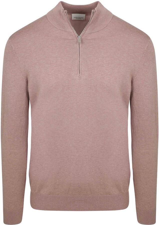 Profuomo Half Zip Pullover Luxury Basic Roze