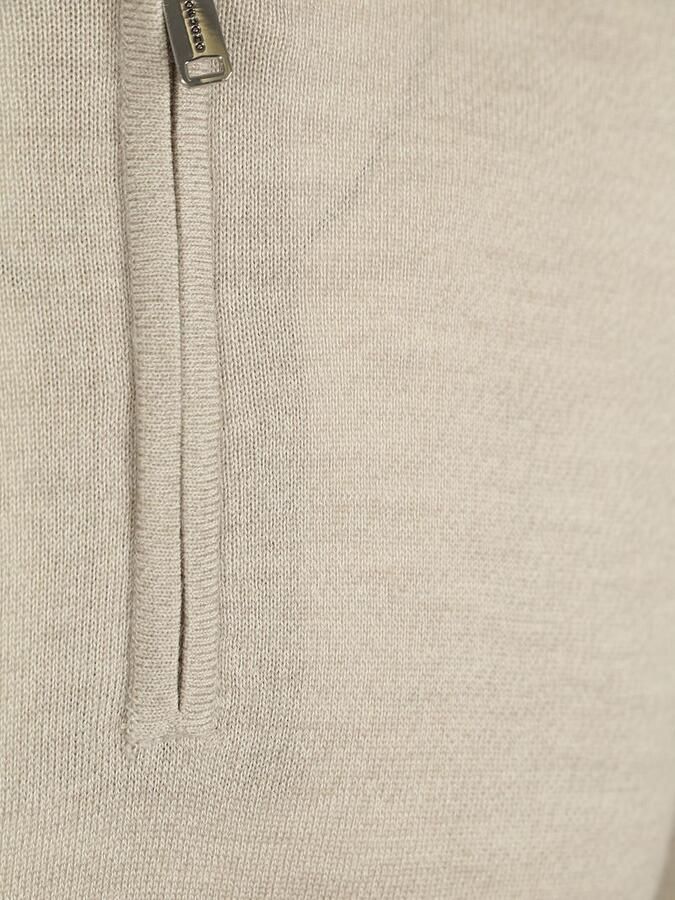 PROFUOMO Heren Truien & Vesten Pullover Half Zip Merino Zand - Foto 5