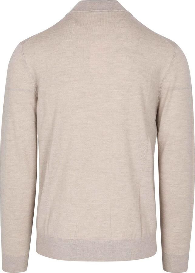 PROFUOMO Heren Truien & Vesten Pullover Half Zip Extrafine Merino Beige - Foto 9