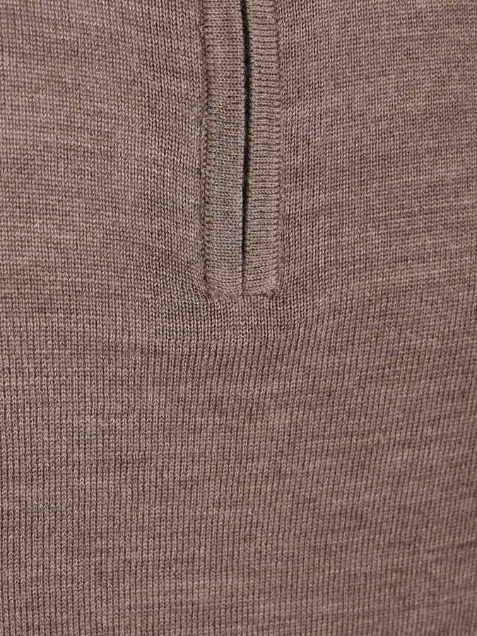 PROFUOMO Heren Truien & Vesten Pullover Half Zip Extrafine Merino Taupe - Foto 7