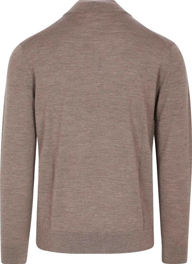 PROFUOMO Heren Truien & Vesten Pullover Half Zip Extrafine Merino Taupe - Foto 6