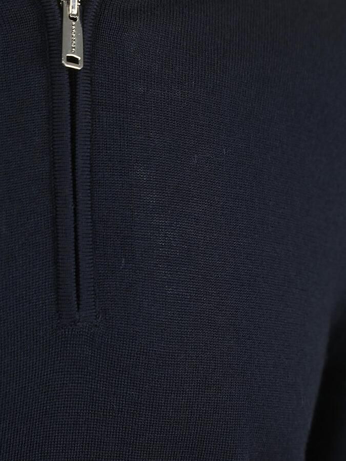 PROFUOMO Heren Truien & Vesten Pullover Half Zip Merino Donkerblauw - Foto 6