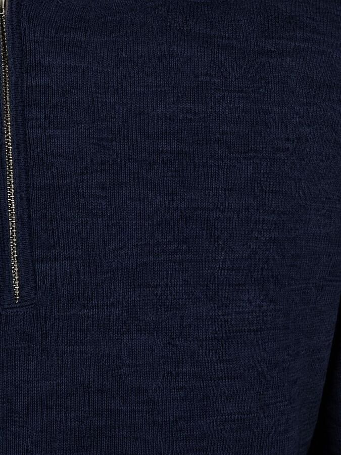 PROFUOMO Heren Truien & Vesten Pullover Half Zip Extrafine Merino Donkerblauw - Foto 5