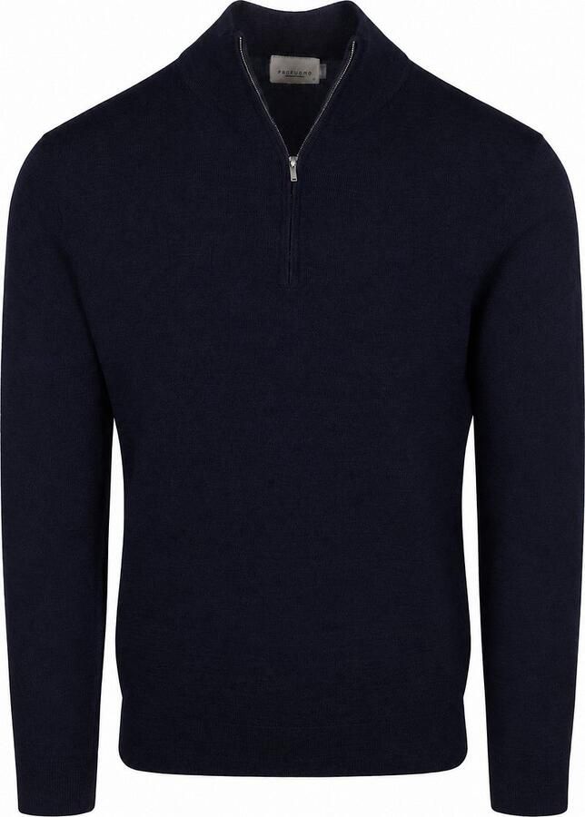 PROFUOMO Heren Truien & Vesten Pullover Half Zip Extrafine Merino Donkerblauw - Foto 6