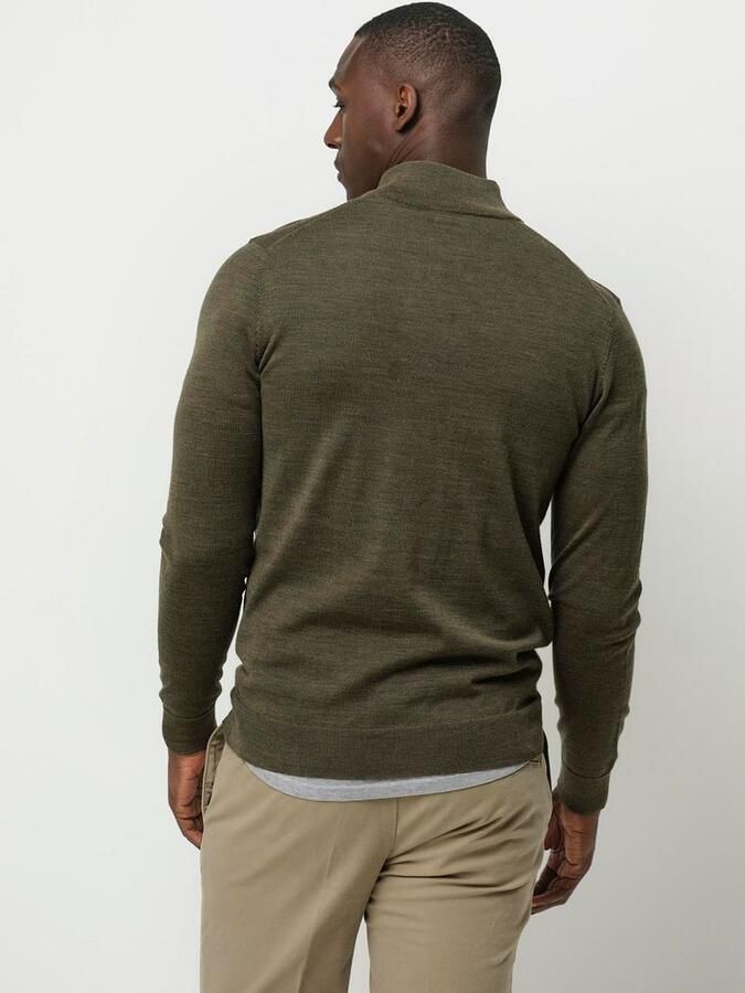 PROFUOMO Heren Truien & Vesten Pullover Half Zip Merino Groen - Foto 10