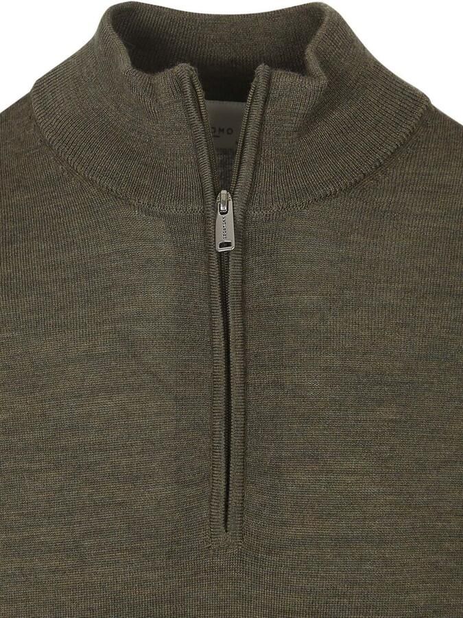 PROFUOMO Heren Truien & Vesten Pullover Half Zip Merino Groen - Foto 11