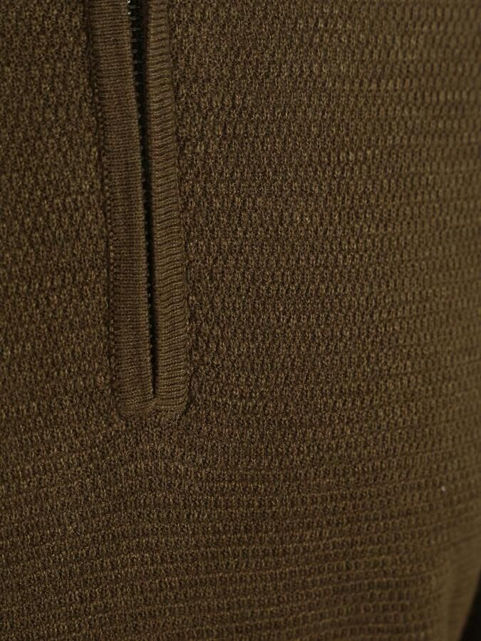 Profuomo Half Zip Pullover Structure Donkergroen