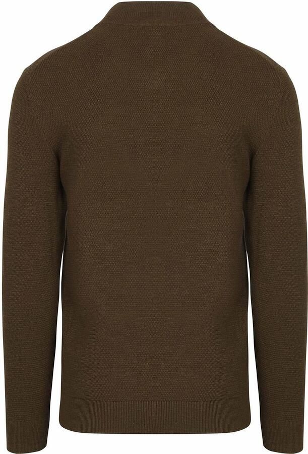 Profuomo Half Zip Pullover Structure Donkergroen - Foto 2