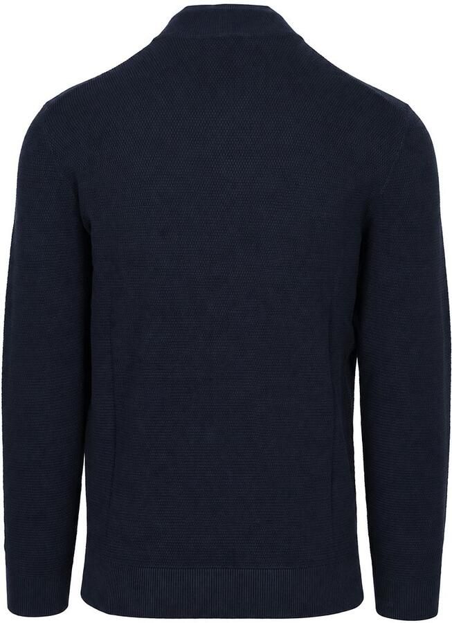 Profuomo Sweater Half Zip Pullover Structuur Donkerblauw - Foto 4