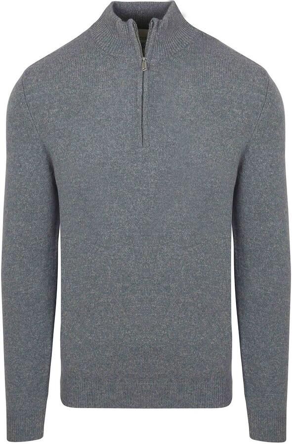 PROFUOMO Heren Truien & Vesten Pullover Half Zip Wool Blend Grijs - Foto 5