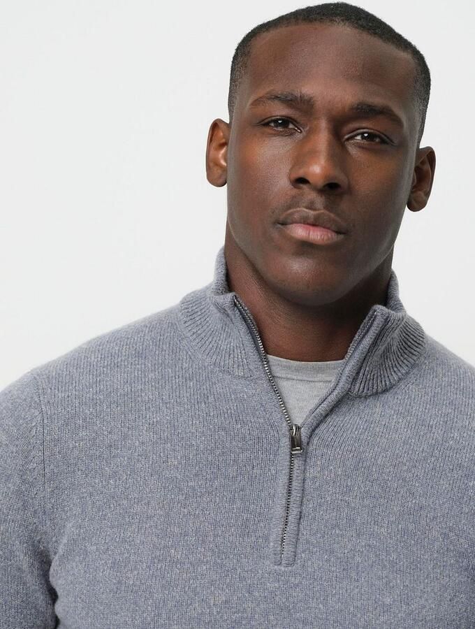 PROFUOMO Heren Truien & Vesten Pullover Half Zip Wool Blend Grijs - Foto 6