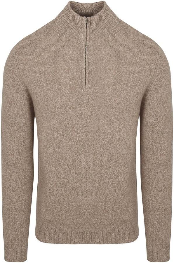 PROFUOMO Heren Truien & Vesten Pullover Half Zip Wool Blend Beige - Foto 5