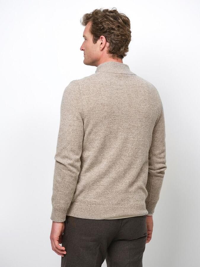 PROFUOMO Heren Truien & Vesten Pullover Half Zip Wool Blend Beige - Foto 8