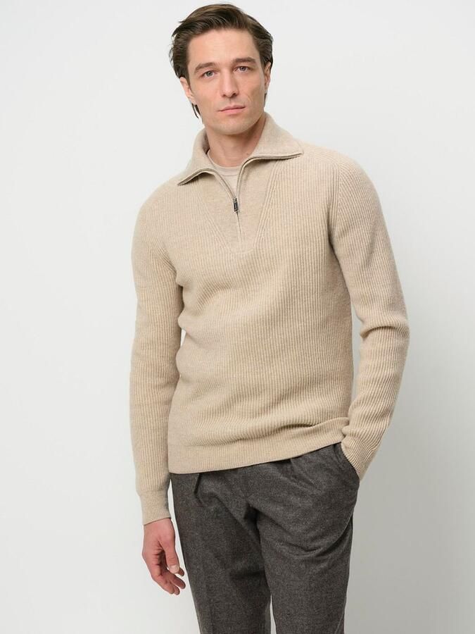 PROFUOMO Heren Truien & Vesten Pullover Half Zip Beige - Foto 9