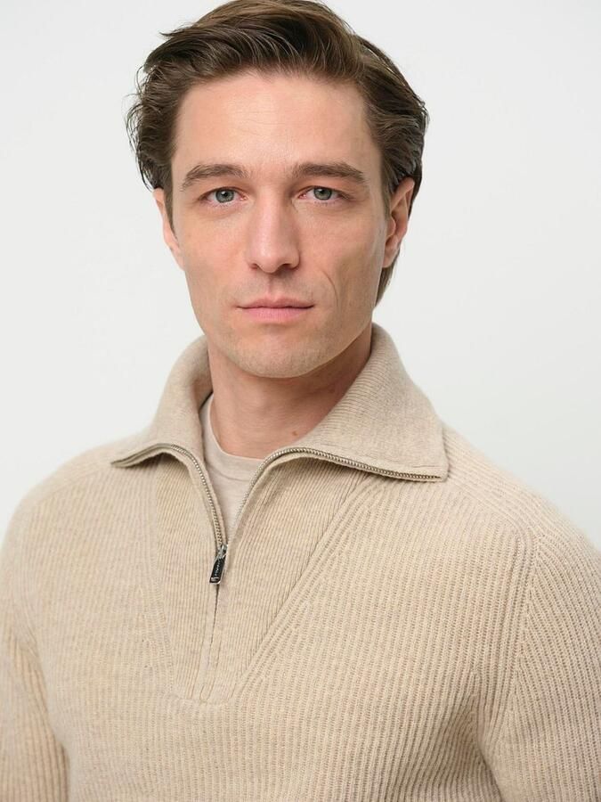 PROFUOMO Heren Truien & Vesten Pullover Half Zip Beige - Foto 10