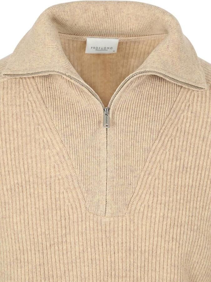 PROFUOMO Heren Truien & Vesten Pullover Half Zip Beige - Foto 12