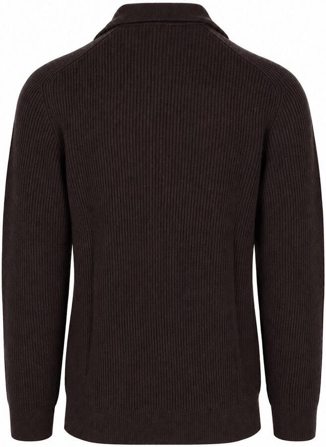 PROFUOMO Heren Truien & Vesten Pullover Half Zip Heavy Wool Bruin - Foto 7