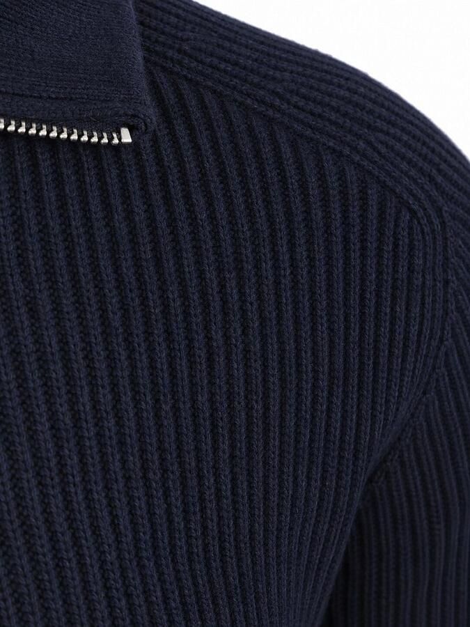 PROFUOMO Heren Truien & Vesten Pullover Half Zip Heavy Wool Donkerblauw - Foto 2