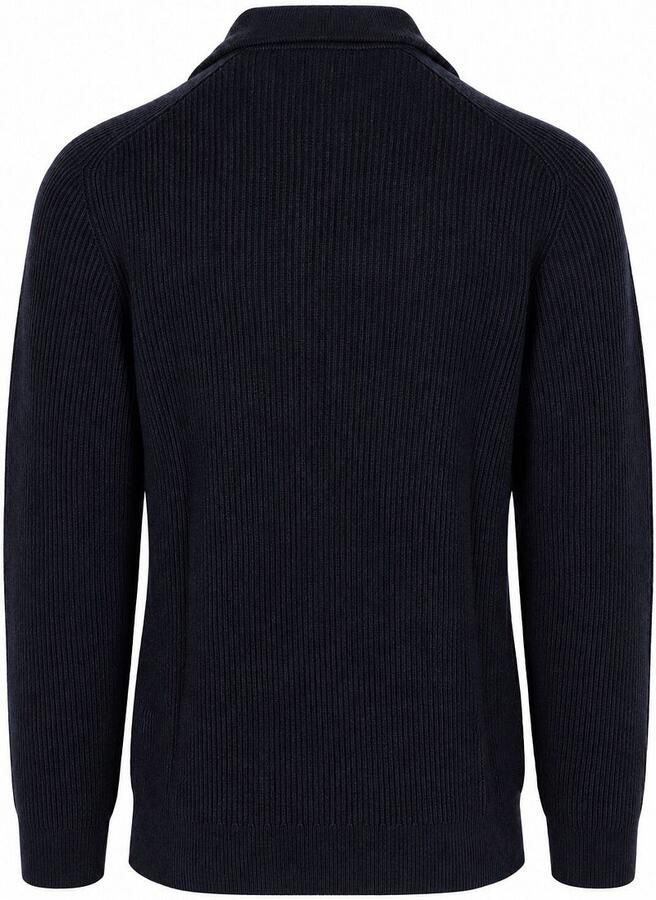 PROFUOMO Heren Truien & Vesten Pullover Half Zip Heavy Wool Donkerblauw - Foto 3