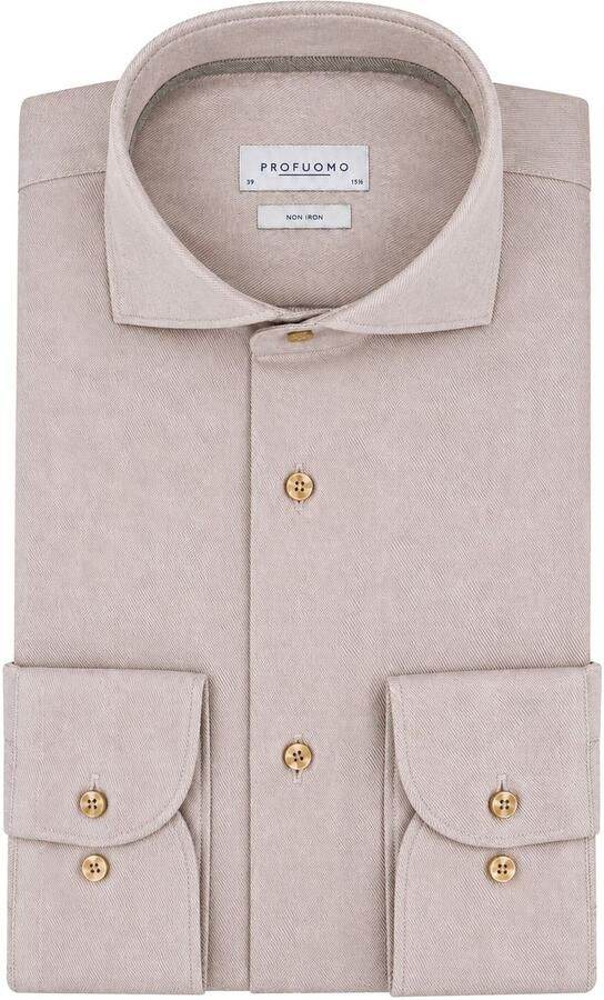 Profuomo Heavy Twill Overhemd Beige