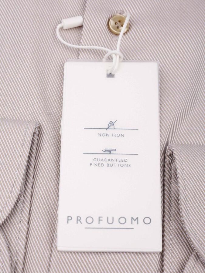 Profuomo Heavy Twill Overhemd Beige - Foto 3