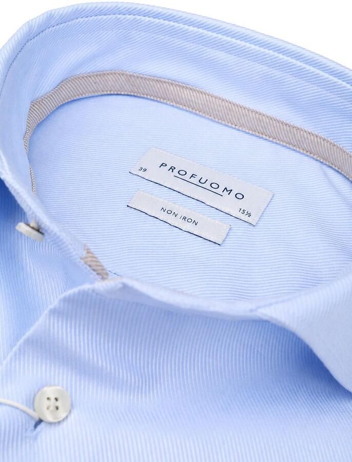 Profuomo Heavy Twill Overhemd Lichtblauw - Foto 2